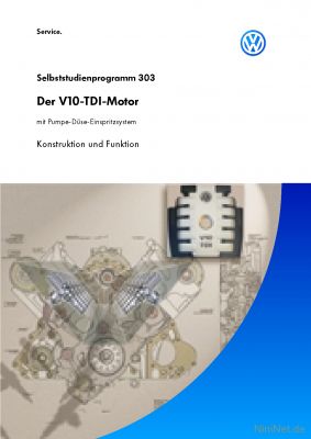 Cover des SSP Nr. 303 von VW mit dem Titel: Der V10-TDI-Motor mit Pumpe-Düse-Einspritzsystem