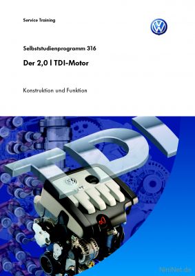 Cover des SSP Nr. 316 von VW mit dem Titel: Der 2,0 l TDI-Motor 