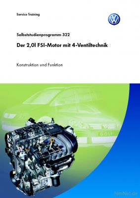 Cover des SSP Nr. 322 von VW mit dem Titel: Der 2,0l FSI-Motor mit 4-Ventiltechnik 