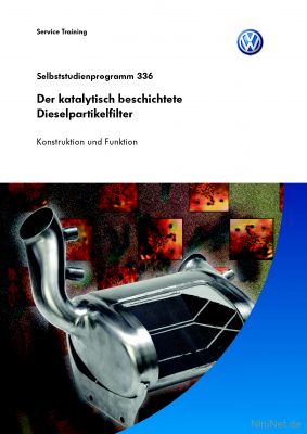 Cover des SSP Nr. 336 von VW mit dem Titel: Der katalytisch beschichtete Dieselpartikelfilter 