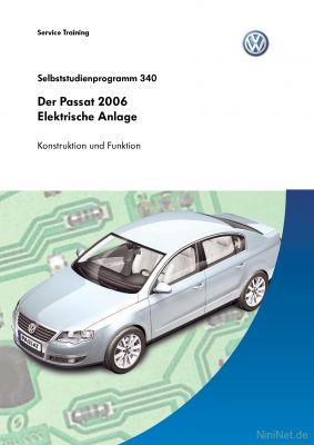 Cover des SSP Nr. 340 von VW mit dem Titel: Der Passat 2006 - Elektrische Anlage 