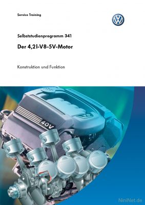 Cover des SSP Nr. 341 von VW mit dem Titel: Der 4,2l-V8-5V-Motor 