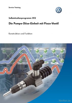 Cover des SSP Nr. 352 von VW mit dem Titel: Die Pumpe-Düse-Einheit mit Piezo-Ventil 
