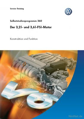 Cover des SSP Nr. 360 von VW mit dem Titel: Der 3,2l- und 3,6l-FSI-Motor 