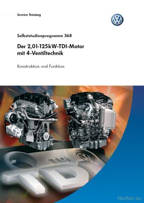 Cover des SSP Nr. 368 von VW mit dem Titel: Der 2,0l-125kW-TDI-Motor mit 4-Ventiltechnik 