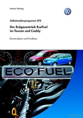Cover des SSP Nr. 373 von VW mit dem Titel: Der Erdgasantrieb EcoFuel im Touran und Caddy 