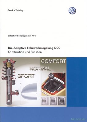 Cover des SSP Nr. 406 von VW mit dem Titel: Die Adaptive Fahrwerksregelung DCC 