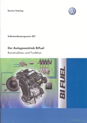 Cover des SSP Nr. 427 von VW mit dem Titel: Der Autogasantrieb BiFuel 