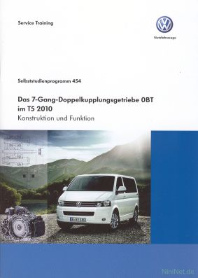 Cover des SSP Nr. 454 von Volkswagen Nutzfahrzeuge mit dem Titel: Das 7-Gang-Doppelkupplungsgetriebe 0BT im T5 2010 