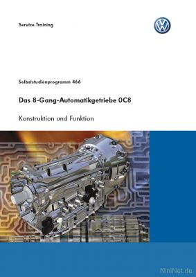 Cover des SSP Nr. 466 von VW mit dem Titel: Das 8-Gang-Automatikgetriebe 0C8 