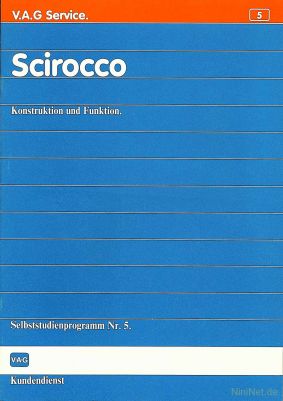 Cover des SSP Nr. 5 von VW mit dem Titel: Scirocco 