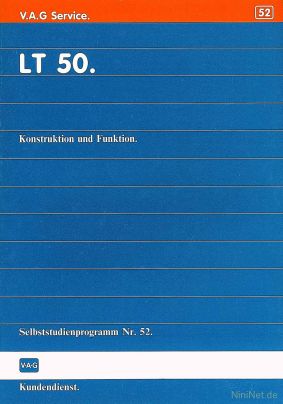 Cover des SSP Nr. 52 von VW mit dem Titel: LT 50 