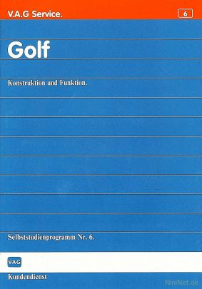 Cover des SSP Nr. 6 von VW mit dem Titel: Golf 