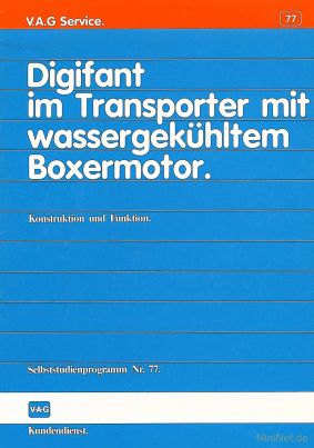 Cover des SSP Nr. 77 von VW mit dem Titel: Digifant im Transporter mit wassergekühltem Boxermotor 