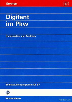 Cover des SSP Nr. 87 von VW mit dem Titel: Digifant im Pkw 